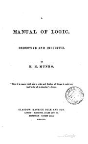 Cover of: A manual of logic: deductive and inductive.