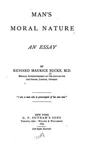 Cover of: Man's moral nature by Richard Maurice Bucke