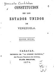 Cover of: Constitución de los Estados Unidos de Venezuela