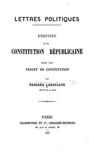 Cover of: Lettres politiques by Edouard Laboulaye