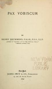 Cover of: Pax vobiscum. by Henry Drummond