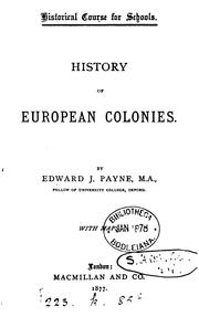 Cover of: History of European colonies.