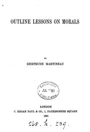 Cover of: Outline lessons on morals