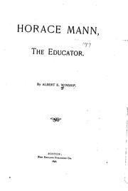 Cover of: Horace Mann, the educator.