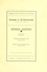 Cover of: Daniel L. D. Granger by U. S. Congress