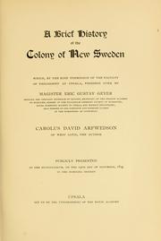 Cover of: A brief history of the colony of New Sweden. by Carl David Arfwedson