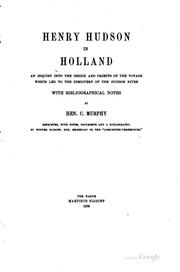 Cover of: Henry Hudson in Holland by Murphy, Henry Cruse