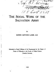 Cover of: The social work of the Salvation army ...