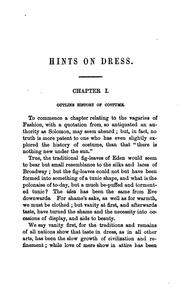 Cover of: Hints on dress