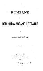 Cover of: Runerne i den oldislandske literatur
