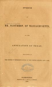 Cover of: Speech of Mr. Winthrop, of Massachusetts by Winthrop, Robert C.