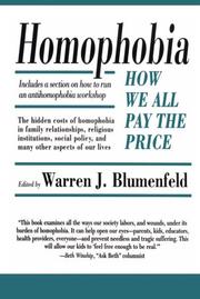 Cover of: Homophobia: How We All Pay the Price