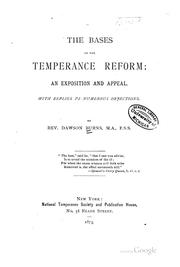 Cover of: The bases of the temperance reform: an exposition and appeal.