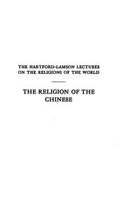 Cover of: The religion of the Chinese