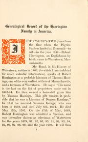 Cover of: The Harrington family in America.
