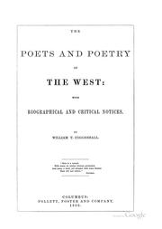 Cover of: The poets and poetry of the West by William Turner Coggeshall