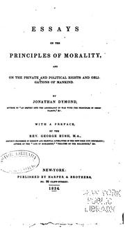 Cover of: Essays on the principles of morality by Jonathan Dymond