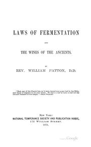 Cover of: The laws of fermentation and the wines of the ancients