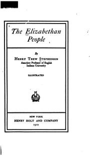 Cover of: The Elizabethan people