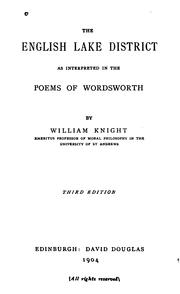 Cover of: The English lake district as interpreted in the poems of Wordsworth