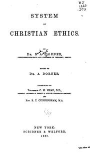 Cover of: System of Christian ethics. by Isaak August Dorner