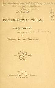 Cover of: Los restos de Don Cristoval Colon by Henry Harrisse