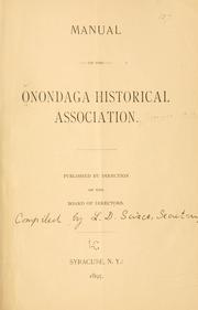 Cover of: Manual of the Onondaga Historical Association.