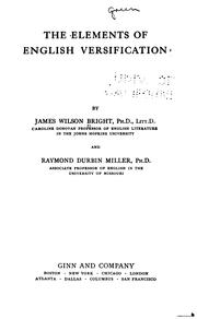Cover of: The elements of English versification by James Wilson Bright