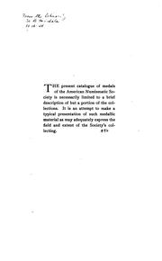 Cover of: International medallic exhibition of the American Numismatic Society: opening on the twelfth of March, 1910. Catalogue.