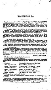 Cover of: Proceedings of the National Republican Convention of Young Men: which assembled in the city of Washington, May 7, 1832.