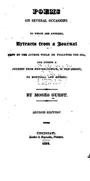 Cover of: Poems on several occasions: to which are annexed, extracts from a journal, kept by the author while he followed the sea, and during a journey from New-Brunswick, in New-Jersey, to Montreal and Quebec