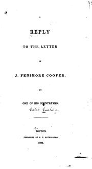 Cover of: reply to the letter of J. Fenimore Cooper. | Caleb Cushing