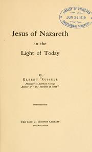 Cover of: Jesus of Nazareth in the Light of Today
