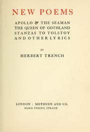 Cover of: New poems by Herbert Trench