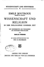 Cover of: Wissenschaft und religion in der philosophie unserer zeit