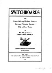 Cover of: Switchboards for power, light and railway service by Baxter, William