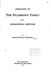 Cover of: Genealogy of the Fillebrown family: with biographical sketches