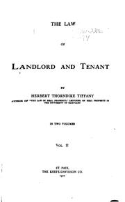 Cover of: The law of landlord and tenant