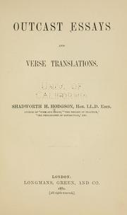 Cover of: Outcast essays and verse translations.