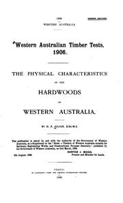 Cover of: Western Australian timber tests, 1906.