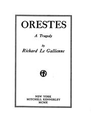 Cover of: Orestes: a tragedy