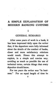 Cover of: A simple explanation of modern banking customs