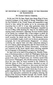 Cover of: A preliminary investigation of the alleged ancestry of George Washington: first President of the United States of America, exposing a serious error in the existing pedigree