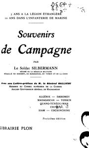 Cover of: 5 ans à la légion étrangère, 10 ans dans l'infanterie de marine; souvenirs de campagne