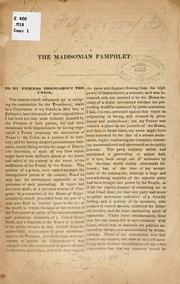 Cover of: The Madisonian pamphlet.