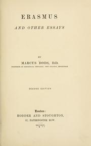 Cover of: Erasmus, and other essays by Dods, Marcus