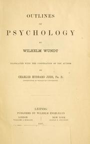 Outlines of psychology by Wilhelm Max Wundt