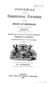 Cover of: Journal of the Constitutional convention of the state of Michigan.