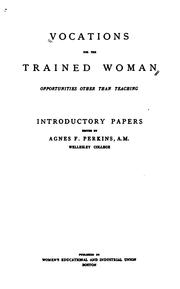 Cover of: Vocations for the trained woman by Agnes Frances Perkins