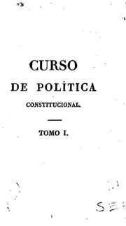 Cover of: Curso de política constitucional by Benjamin Constant